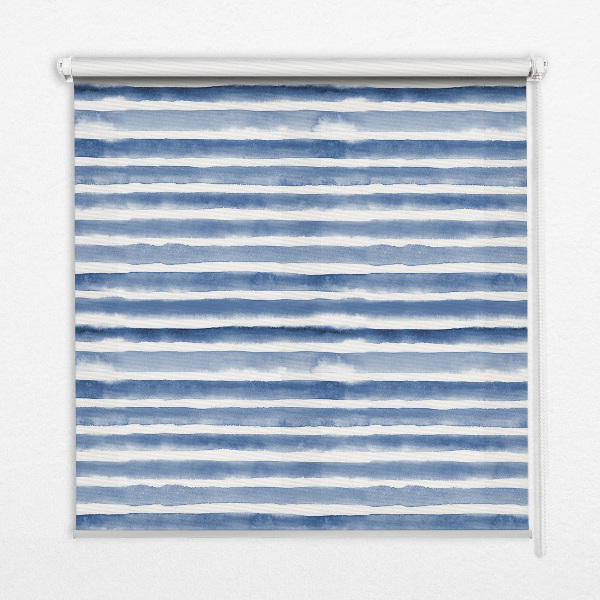 Store fenêtre intérieur rayures bleues peintes