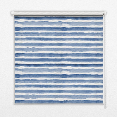 Store fenêtre intérieur rayures bleues peintes