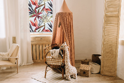 Store fenêtre intérieur avec feuilles exotiques