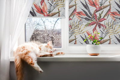Store fenêtre intérieur avec feuilles exotiques
