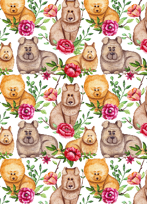 Store occultant fenêtre pour chiens parmi les fleurs