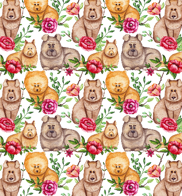 Store occultant fenêtre pour chiens parmi les fleurs