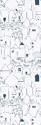 Store enrouleur occultant avec motif de maisons dessinées