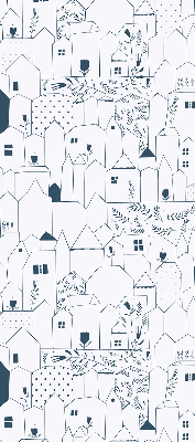 Store enrouleur occultant avec motif de maisons dessinées