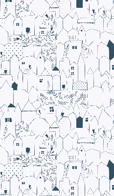 Store enrouleur occultant avec motif de maisons dessinées