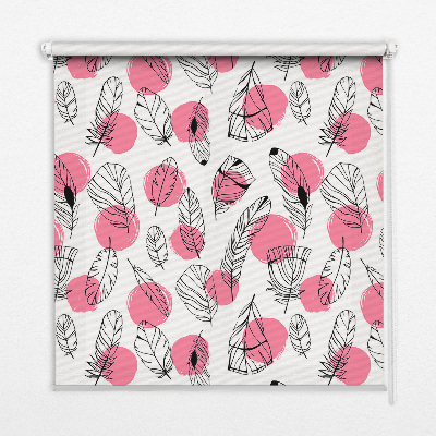 Store enrouleur occultant à plumes et points roses