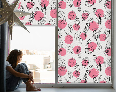 Store enrouleur occultant à plumes et points roses