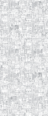 Store enrouleur occultant avec motif croquis de la ville
