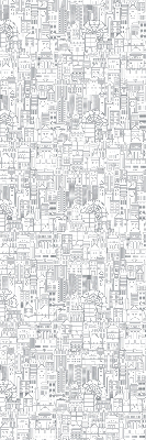 Store enrouleur occultant avec motif croquis de la ville
