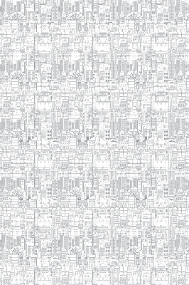 Store enrouleur occultant avec motif croquis de la ville