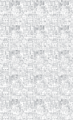Store enrouleur occultant avec motif croquis de la ville