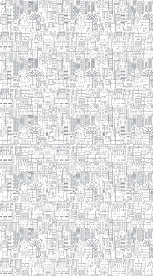 Store enrouleur occultant avec motif croquis de la ville