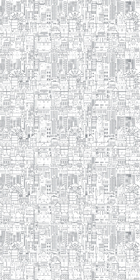 Store enrouleur occultant avec motif croquis de la ville