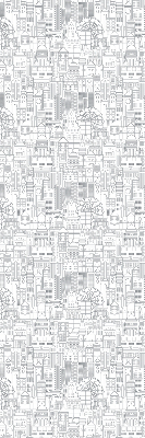 Store enrouleur occultant avec motif croquis de la ville