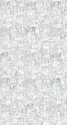 Store enrouleur occultant avec motif croquis de la ville