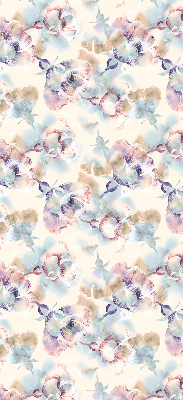 Store occultant fenêtre avec fleurs peintes colorées