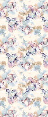 Store occultant fenêtre avec fleurs peintes colorées