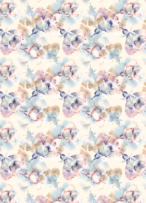 Store occultant fenêtre avec fleurs peintes colorées