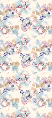 Store occultant fenêtre avec fleurs peintes colorées