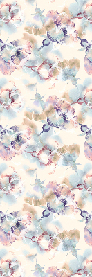 Store occultant fenêtre avec fleurs peintes colorées