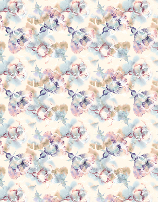 Store occultant fenêtre avec fleurs peintes colorées