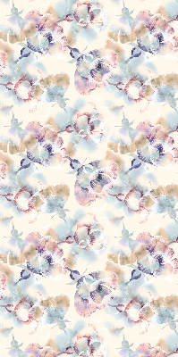 Store occultant fenêtre avec fleurs peintes colorées