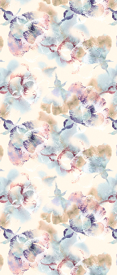 Store occultant fenêtre avec fleurs peintes colorées