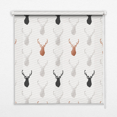 Store enrouleur occultant avec têtes de cerf dessinées