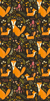 Store enrouleur occultant avec motif renards et plantes