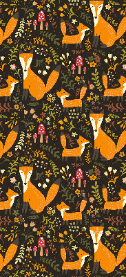Store enrouleur occultant avec motif renards et plantes