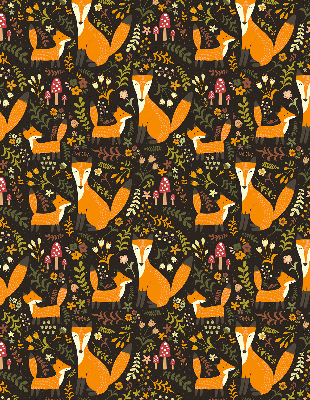 Store enrouleur occultant avec motif renards et plantes