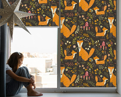 Store enrouleur occultant avec motif renards et plantes