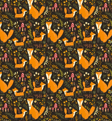 Store enrouleur occultant avec motif renards et plantes