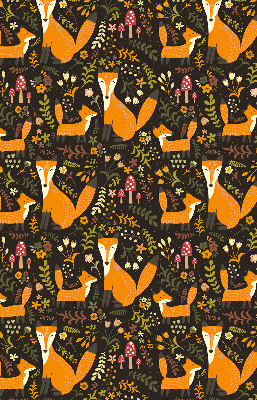 Store enrouleur occultant avec motif renards et plantes