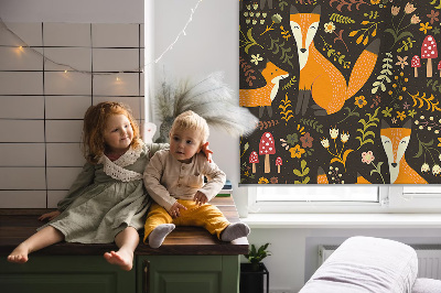 Store enrouleur occultant avec motif renards et plantes