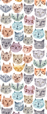 Store enrouleur occultant avec visages de chat colorés