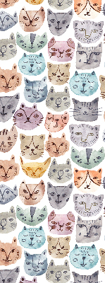 Store enrouleur occultant avec visages de chat colorés