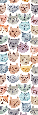 Store enrouleur occultant avec visages de chat colorés