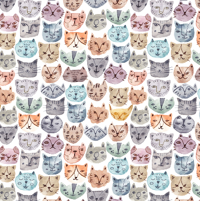 Store enrouleur occultant avec visages de chat colorés