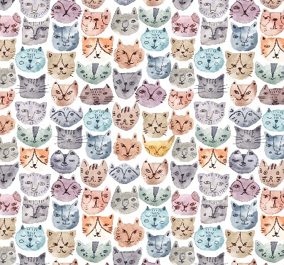 Store enrouleur occultant avec visages de chat colorés
