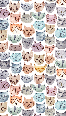Store enrouleur occultant avec visages de chat colorés