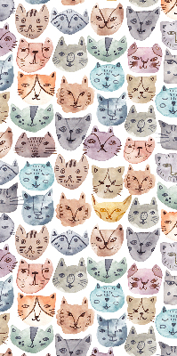 Store enrouleur occultant avec visages de chat colorés