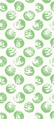 Store enrouleur occultant avec des plantes se reflétant sur des cercles verts