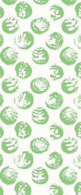 Store enrouleur occultant avec des plantes se reflétant sur des cercles verts