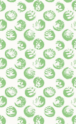 Store enrouleur occultant avec des plantes se reflétant sur des cercles verts