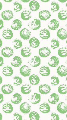 Store enrouleur occultant avec des plantes se reflétant sur des cercles verts