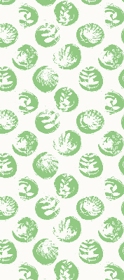 Store enrouleur occultant avec des plantes se reflétant sur des cercles verts