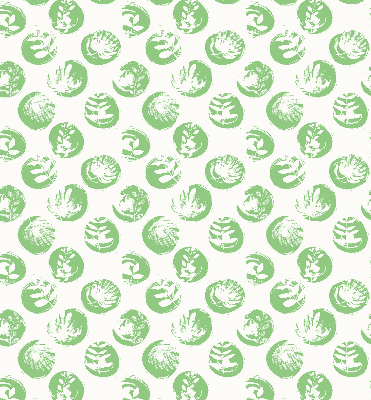 Store enrouleur occultant avec des plantes se reflétant sur des cercles verts