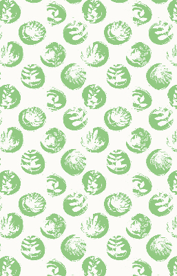 Store enrouleur occultant avec des plantes se reflétant sur des cercles verts