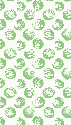 Store enrouleur occultant avec des plantes se reflétant sur des cercles verts
